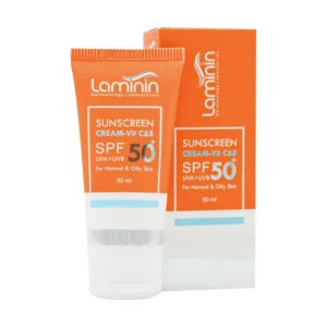 کرم ضد آفتاب بی‌رنگ دست و صورت لامینین SPF 50 مدل ویتامینه محافظ UVA ،UVB